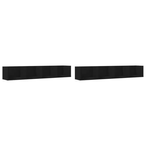 Zidni ormarići 2 kom crni 99x18x16,5 cm od konstruiranog drva - Crna 99 x 18 x16,5 cm 2 1 Cijena