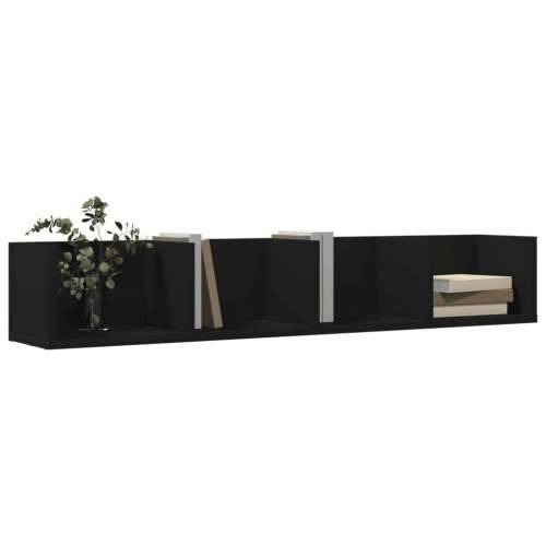 Zidni ormarići 2 kom crni 99x18x16,5 cm od konstruiranog drva - Crna 99 x 18 x16,5 cm 2 1 Cijena