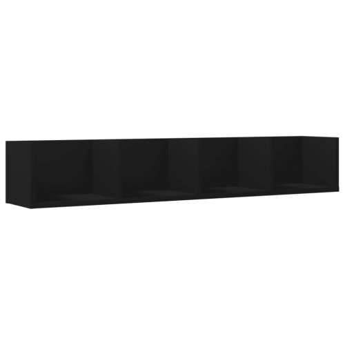 Zidni ormarići 2 kom crni 99x18x16,5 cm od konstruiranog drva - Crna 99 x 18 x16,5 cm 2 1 Cijena