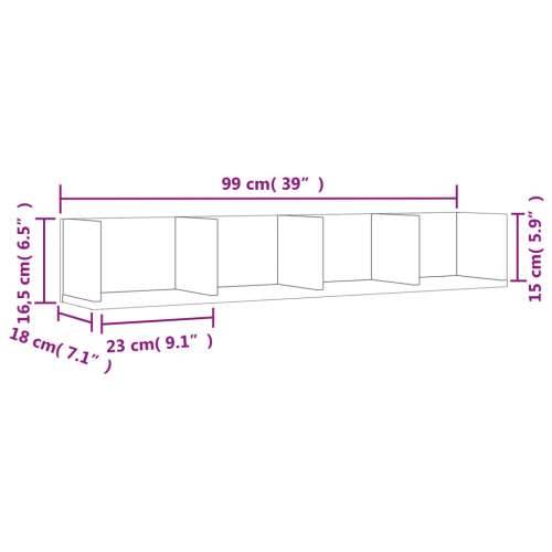 Zidni ormarići 2 kom crni 99x18x16,5 cm od konstruiranog drva - Crna 99 x 18 x16,5 cm 2 1 Cijena