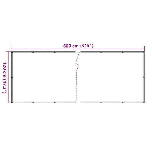 Balkonski zaslon za privatnost bijeli 800 x 120 cm PVC - Bijela 800 x 120 cm 1 Cijena