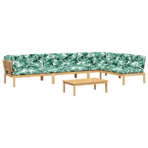 5-dijelna set vrtnih sofa od paleta s jastucima od drva bagrema - Zelena 1 2x srednja + 2x kutna + stol Svjetlosmeđa Cijena