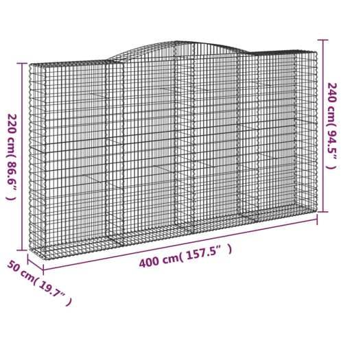 Lučne gabionske košare 8 kom 400x50x220/240cm pocinčano željezo - 400 x 50 x 220/240 cm 8 Cijena