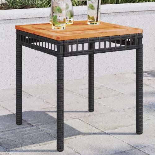 Vrtni stol crni 38 x 38 x 42 cm od poliratana i drva bagrema - Crna 1 Cijena