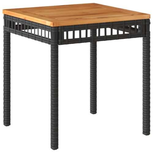 Vrtni stol crni 38 x 38 x 42 cm od poliratana i drva bagrema - Crna 1 Cijena