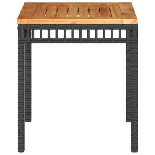 Vrtni stol crni 38 x 38 x 42 cm od poliratana i drva bagrema - Crna 1 Cijena