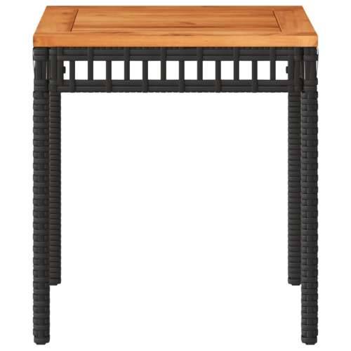 Vrtni stol crni 38 x 38 x 42 cm od poliratana i drva bagrema - Crna 1 Cijena