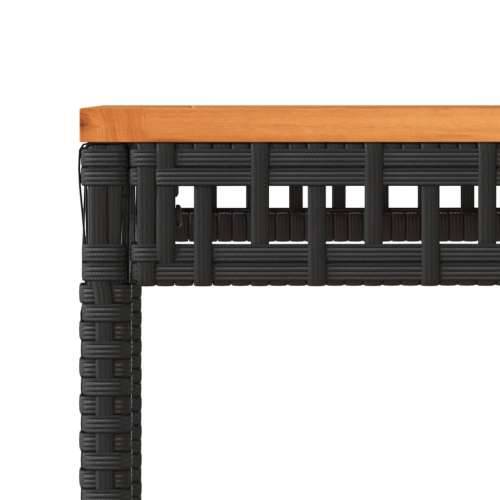 Vrtni stol crni 38 x 38 x 42 cm od poliratana i drva bagrema - Crna 1 Cijena