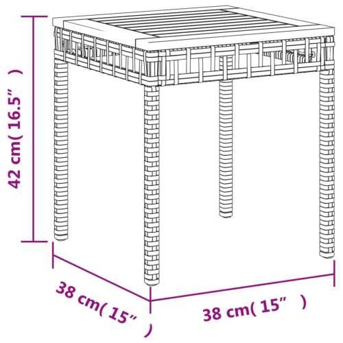 Vrtni stol crni 38 x 38 x 42 cm od poliratana i drva bagrema - Crna 1 Cijena