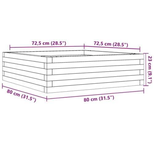 Vrtna sadilica bijela 80 x 80 x 23 cm od masivne borovine Bijela 80 x 80 x 23 cm 1 Cijena