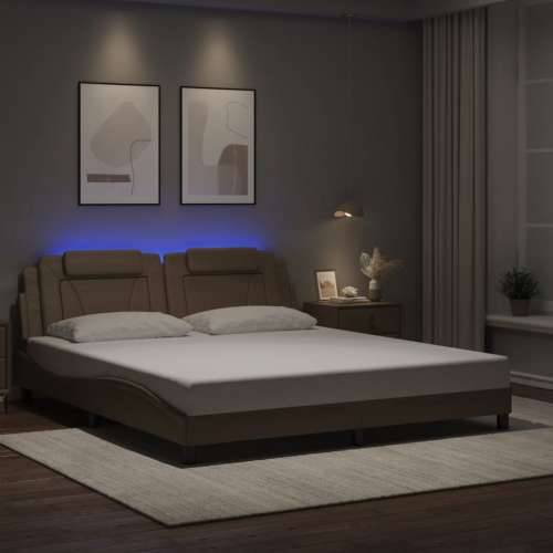 Okvir kreveta LED boja cappuccina 180 x 200 cm od umjetne kože - Boja cappuccina 180 x 200 cm Cijena
