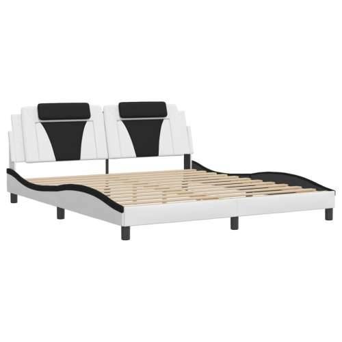 Okvir kreveta LED bijelo-crni 180 x 200 cm od umjetne kože - Bijela i crna 180 x 200 cm Cijena