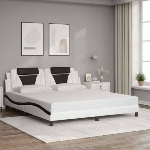 Okvir kreveta LED bijelo-crni 180 x 200 cm od umjetne kože - Bijela i crna 180 x 200 cm Cijena