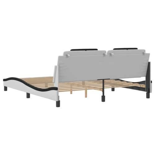 Okvir kreveta LED bijelo-crni 180 x 200 cm od umjetne kože - Bijela i crna 180 x 200 cm Cijena