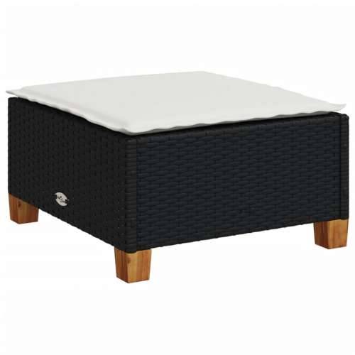 Vrtna garnitura - 6-dijelni set vrtnih sofa s jastucima crni od poliratana - Crna Sa stolom Puno tkanje 1 Cijena