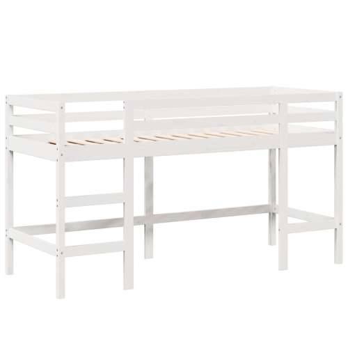 Krevet na kat s ljestvama i krovom bijeli 90x190 cm od borovine - Bijela 90 x 190 cm Cijena
