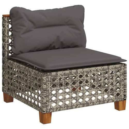 Vrtna sofa bez naslona za ruke s jastucima siva od poliratana - Siva 1 with carving Cijena