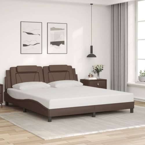 Okvir kreveta s LED svjetlima smeđi 180x200 cm od umjetne kože - Smeđa 180 x 200 cm Cijena