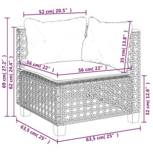 Vrtna garnitura - 7-dijelni set vrtnih sofa sivi od poliratana - Siva Linijsko tkanje 1 Cijena
