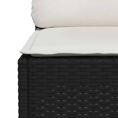 Vrtna garnitura - 4-dijelni set vrtnih sofa od poliratana s jastucima crni - Crna Bez stola Puno tkanje 1 Cijena