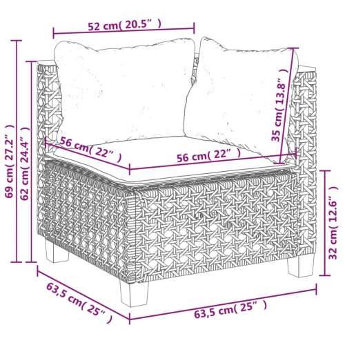 Vrtna garnitura - 7-dijelni set vrtnih sofa sivi od poliratana - Siva Sa stolom tkanje s rupama 1 Cijena