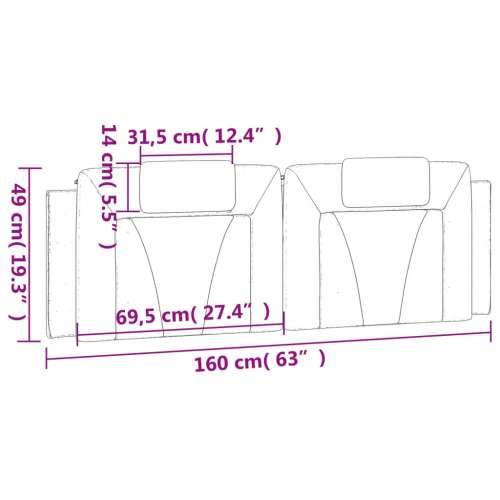 Jastuk za uzglavlje boja cappuccina 160 cm od umjetne kože - Boja cappuccina 160 cm 1 Cijena