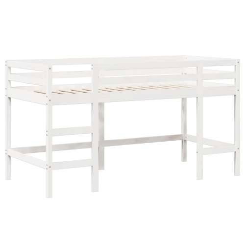 Krevet na kat s ljestvama i krovom bijeli 90x190 cm od borovine - Bijela 90 x 190 cm Cijena