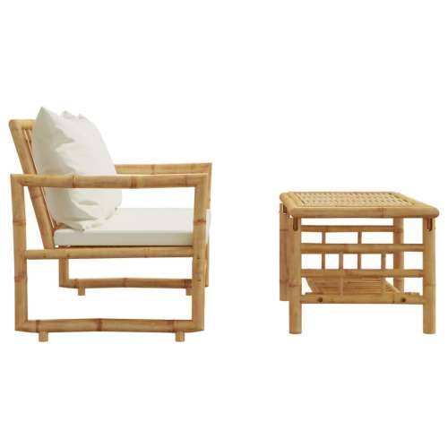 Vrtna garnitura - 2-dijelni set vrtnih sofa od bambusa s jastucima - Krem bijela 1 Cijena
