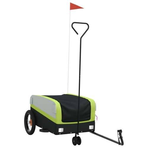 Prikolica za bicikl crno-zelena 30 kg željezna - Zelena 122 x 53 x 53 cm Cijena