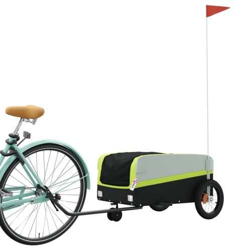 Prikolica za bicikl crno-zelena 30 kg željezna - Zelena 122 x 53 x 53 cm Cijena