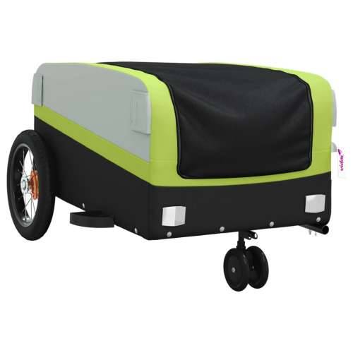 Prikolica za bicikl crno-zelena 30 kg željezna - Zelena 122 x 53 x 53 cm Cijena