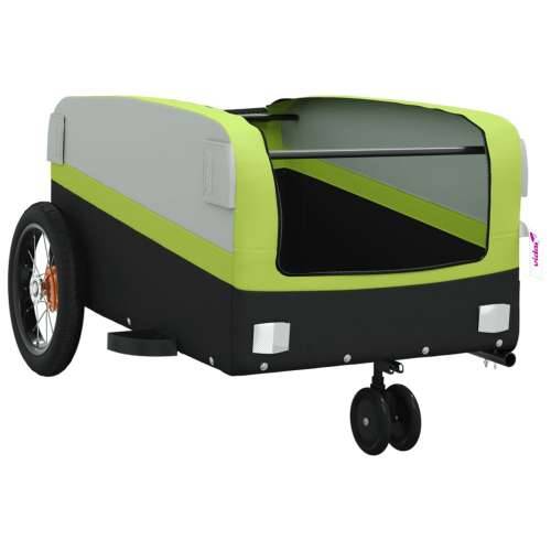 Prikolica za bicikl crno-zelena 30 kg željezna - Zelena 122 x 53 x 53 cm Cijena
