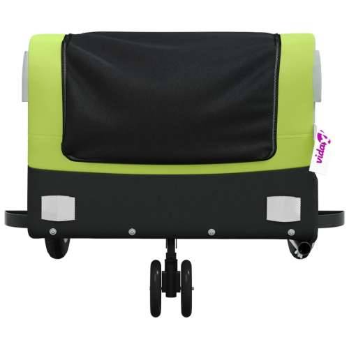 Prikolica za bicikl crno-zelena 30 kg željezna - Zelena 122 x 53 x 53 cm Cijena