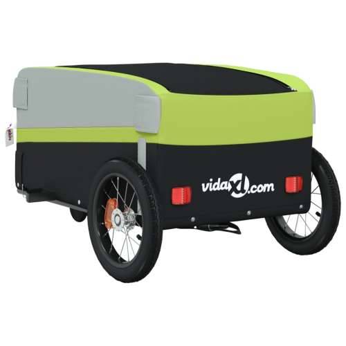 Prikolica za bicikl crno-zelena 30 kg željezna - Zelena 122 x 53 x 53 cm Cijena