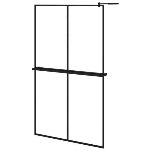Pregrada za tuš s policom crna 118x190 cm staklo ESG i aluminij - Matirano 118 x 190 cm Rešetke 2 x 2 Cijena