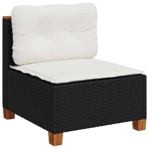 Vrtna garnitura - 6-dijelni set vrtnih sofa s jastucima crni od poliratana - Crna Puno tkanje 1 Cijena