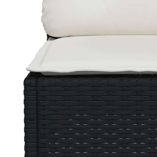 Vrtna garnitura - 7-dijelni set vrtnih sofa od poliratana s jastucima crni - Crna Sa stolom Puno tkanje 1 Cijena