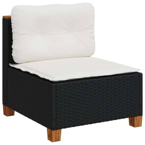 Vrtna garnitura - 11-dijelni set vrtnih sofa od poliratana s jastucima crni - Crna Puno tkanje 1 Cijena