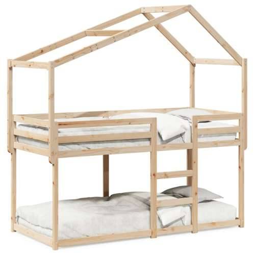 Krevet na kat s krovom 90 x 200 cm od masivne borovine - Prirodna 90 x 200 cm Cijena