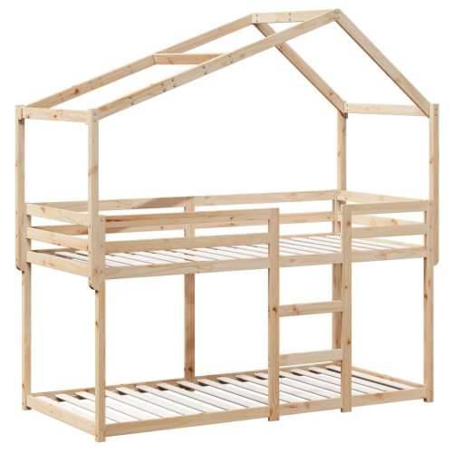Krevet na kat s krovom 90 x 200 cm od masivne borovine - Prirodna 90 x 200 cm Cijena