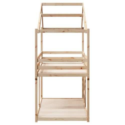 Krevet na kat s krovom 90 x 200 cm od masivne borovine - Prirodna 90 x 200 cm Cijena