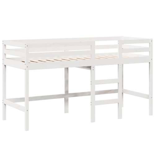 Krevet na kat s ljestvama i krovom bijeli 90x190 cm od borovine - Bijela 90 x 190 cm Cijena