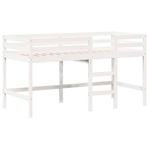 Krevet na kat s ljestvama i krovom bijeli 90x190 cm od borovine - Bijela 90 x 190 cm Cijena