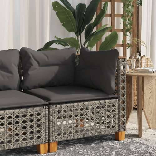 Kutna vrtna sofa od poliratana s jastucima siva - siva i tamnosiva 1 with carving Cijena