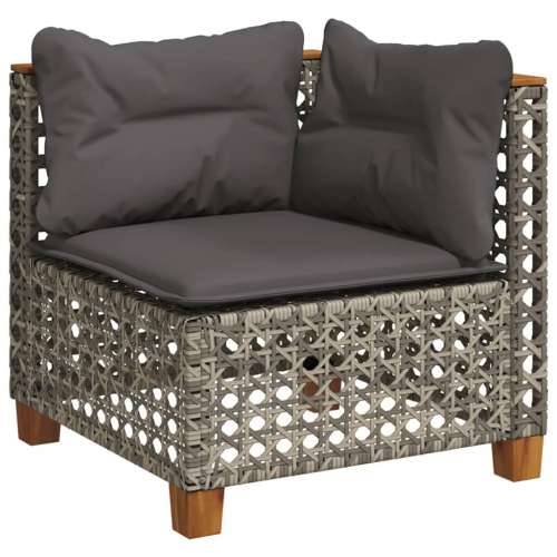 Kutna vrtna sofa od poliratana s jastucima siva - siva i tamnosiva 1 with carving Cijena