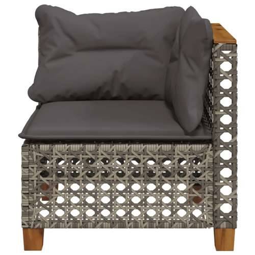 Kutna vrtna sofa od poliratana s jastucima siva - siva i tamnosiva 1 with carving Cijena