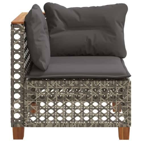 Kutna vrtna sofa od poliratana s jastucima siva - siva i tamnosiva 1 with carving Cijena