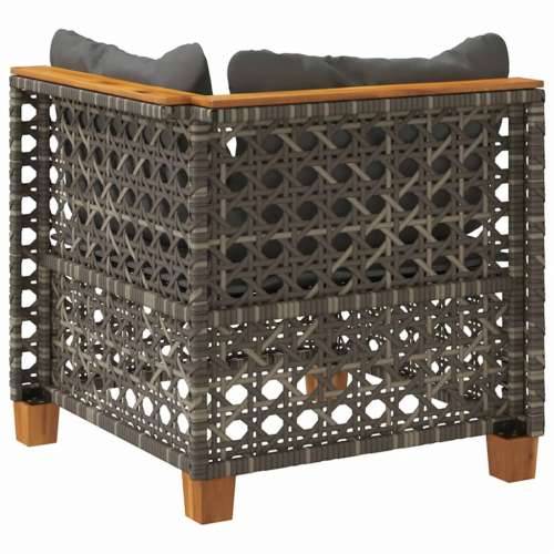 Kutna vrtna sofa od poliratana s jastucima siva - siva i tamnosiva 1 with carving Cijena