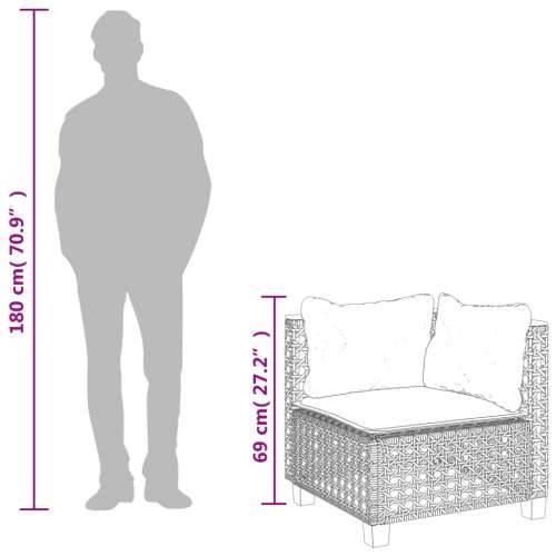 Kutna vrtna sofa od poliratana s jastucima siva - siva i tamnosiva 1 with carving Cijena