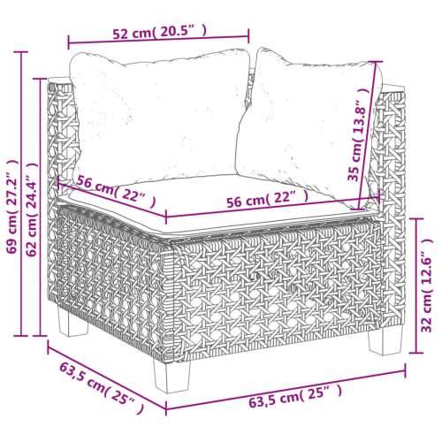 Kutna vrtna sofa od poliratana s jastucima siva - siva i tamnosiva 1 with carving Cijena